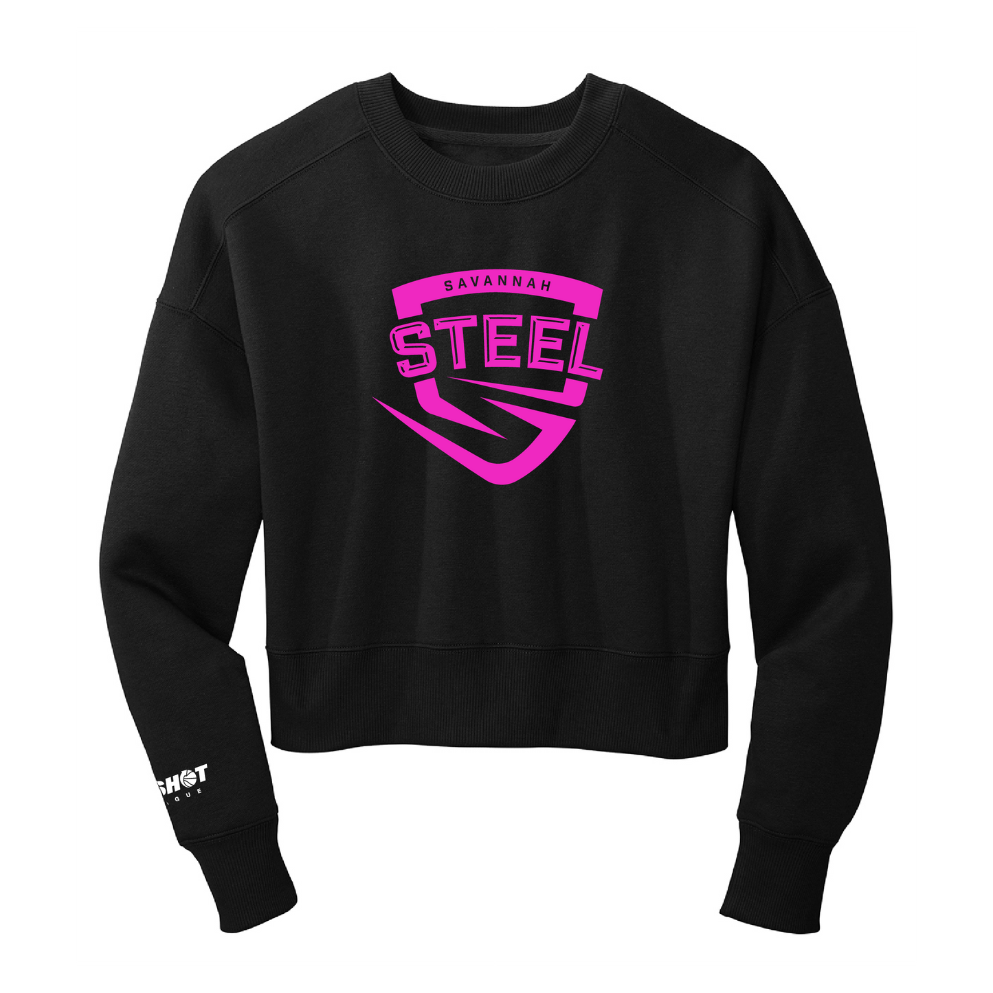 Savannah Steel Women's Black Lightweight Cropped Sweatshirt