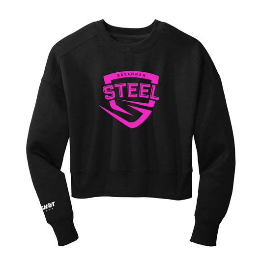 Savannah Steel Women's Black Lightweight Cropped Sweatshirt