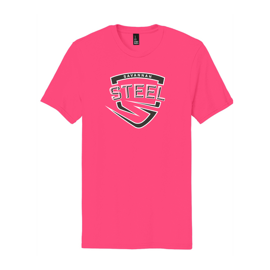 Savannah Steel District Neon Pink Logo Tee