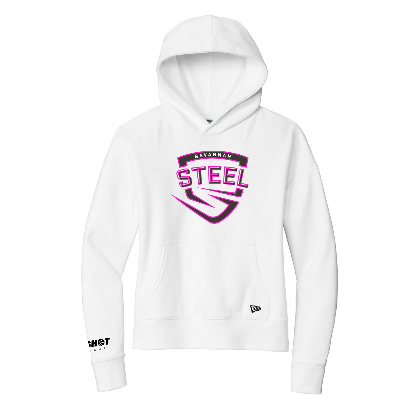 Savannah Steel Women's White Comeback Logo Fleece Hooded Sweatshirt