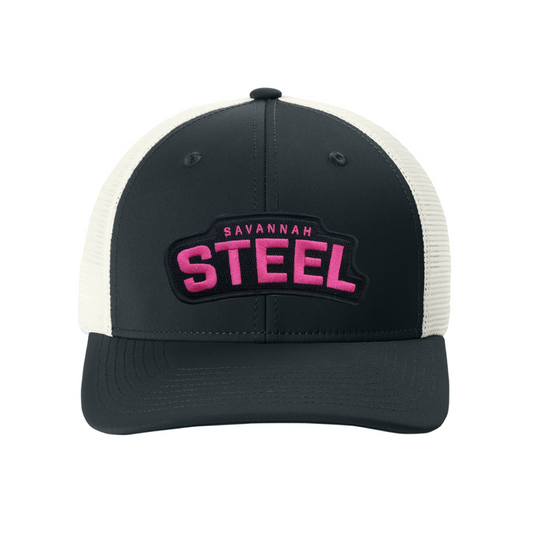 Savannah Steel Black/White Trucker Wordmark Hat